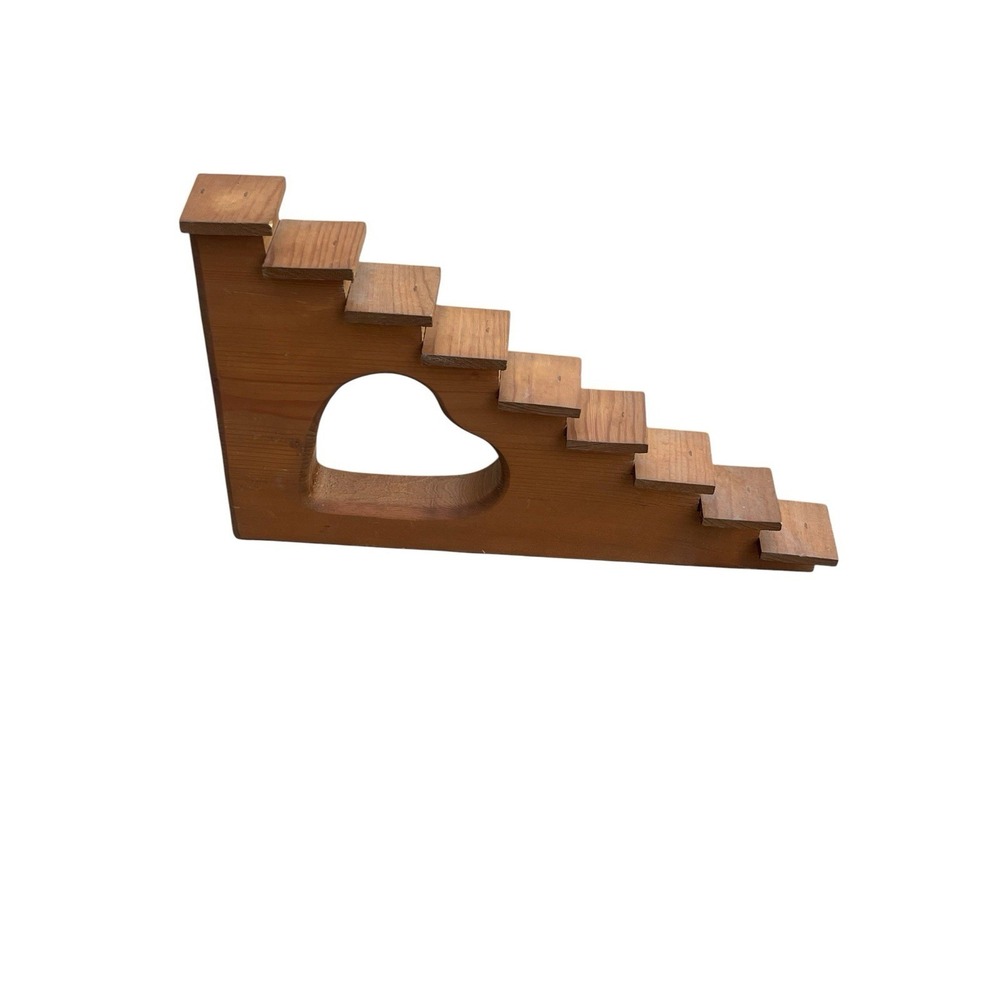 Wooden Heart Cutout Stair Small Trinket Shelf Cottage Core Decor